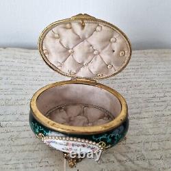 Coffret Emaux Vert Email XIXè Enamel Green Box 19thC