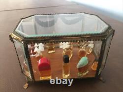 Coffret Mariage Verre biseauté Pans Coupés Napoléon III XIXe Boîte Bijoux Lot 2