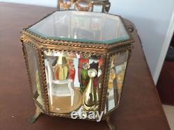 Coffret Mariage Verre biseauté Pans Coupés Napoléon III XIXe Boîte Bijoux Lot 2