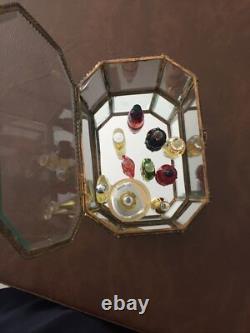 Coffret Mariage Verre biseauté Pans Coupés Napoléon III XIXe Boîte Bijoux Lot 2