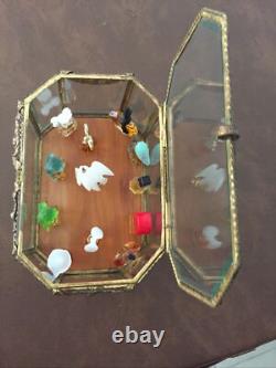 Coffret Mariage Verre biseauté Pans Coupés Napoléon III XIXe Boîte Bijoux Lot 2