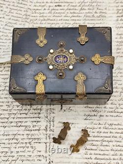 Coffret à bijoux Napoléon III Émaux de Bressans Époque XIXe