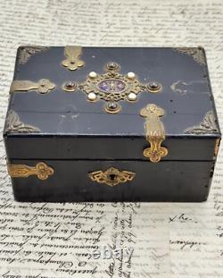 Coffret à bijoux Napoléon III Émaux de Bressans Époque XIXe