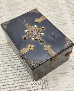 Coffret à bijoux Napoléon III Émaux de Bressans Époque XIXe