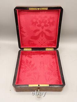 Coffret a bijoux ancien. Napoléon III. XIX°. Loupe de thuya, bois de rose