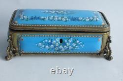 Coffret à bijoux émaux Bressans Muguet XIXe siècle Napoléon III (77032)