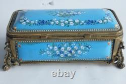 Coffret à bijoux émaux Bressans Muguet XIXe siècle Napoléon III (77032)