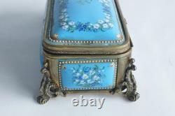 Coffret à bijoux émaux Bressans Muguet XIXe siècle Napoléon III (77032)