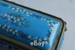 Coffret à bijoux émaux Bressans Muguet XIXe siècle Napoléon III (77032)