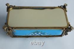 Coffret à bijoux émaux Bressans Muguet XIXe siècle Napoléon III (77032)