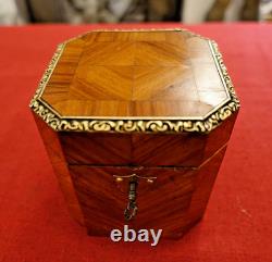 Coffret a bijoux marqueterie bois de rose XIX Napoleon III