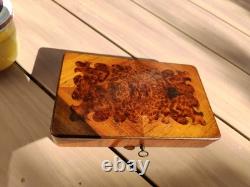 Coffret à bijoux ou à jeux en marqueterie bois de rose & Ronce de Noyer XIX Ème