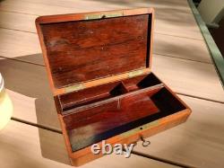 Coffret à bijoux ou à jeux en marqueterie bois de rose & Ronce de Noyer XIX Ème