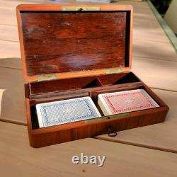 Coffret à bijoux ou à jeux en marqueterie bois de rose & Ronce de Noyer XIX Ème