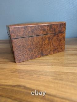 Coffret bijoux Napoléon III loupe orme marqueterie nacre laiton XIXe