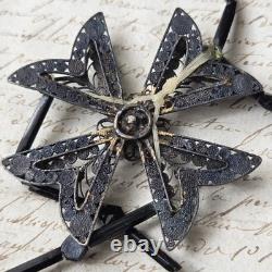 Collier Bijou Deuil Napoléon III Second Empire Croix Malte Argent Filigrané XIXè