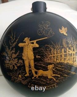 Coquille Murale Napoléon III en Carton Bouilli Laqué Décor doré Chasseur XIXe