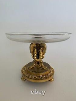 Coupe De Table Napoleon III En Bronze Et Verre Fin Xixe Dorure E697