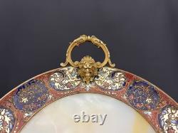 Coupe décorative en onyx et bronze à émaux cloisonnés Fin XIXe / début XXe siè