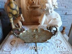 Coupe en Bronze Doré XIXè Napoléon III putti angelot cherubin ange