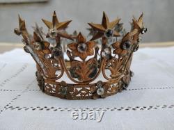Couronne De Vierge XIXè Reliquaire avec Strass Napoléon III