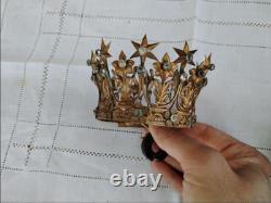 Couronne De Vierge XIXè Reliquaire avec Strass Napoléon III