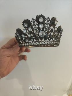 Couronne De Vierge XIXè avec Strass Napoléon III