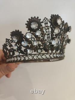 Couronne De Vierge XIXè avec Strass Napoléon III