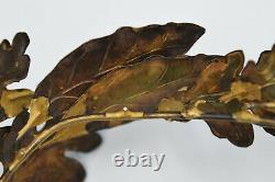 Couronne en argent vermeil feuilles de laurier et de chêne médaillon rubané XIXè