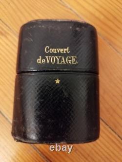 Couvert de Voyage Pliant Ancien XIXe Cuillère Fourchette Tire-Bouchon