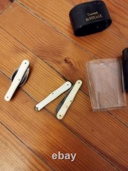 Couvert de Voyage Pliant Ancien XIXe Cuillère Fourchette Tire-Bouchon