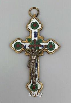 Croix Cloisonnee XIX Eme Napoleon III Religieuse Double Face C3931