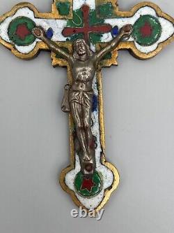 Croix Cloisonnee XIX Eme Napoleon III Religieuse Double Face C3931