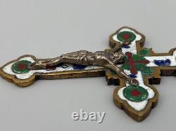 Croix Cloisonnee XIX Eme Napoleon III Religieuse Double Face C3931