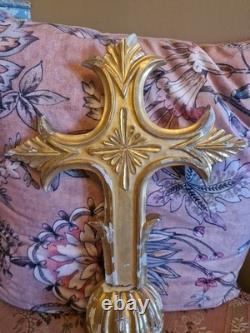 Croix En Bois Doré Époque XIX Ème S