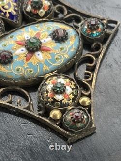Croix bressanne en argent émaillé Encadrée Napoléon III Fin XIXe siècle