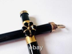 Croix de deuil onyx pendentif XIXe Napoléon III