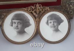 DOUBLE CADRE PHOTO EN BRONZE NAPOLÉON III XIXe DÉCOR LOUIS XVI