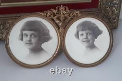 DOUBLE CADRE PHOTO EN BRONZE NAPOLÉON III XIXe DÉCOR LOUIS XVI