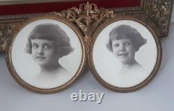 DOUBLE CADRE PHOTO EN BRONZE NAPOLÉON III XIXe DÉCOR LOUIS XVI