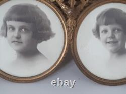 DOUBLE CADRE PHOTO EN BRONZE NAPOLÉON III XIXe DÉCOR LOUIS XVI