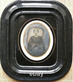 Daguerreotype Femme assise XIXe Cadre Napoléon III