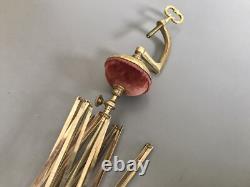 Dévidoir Ancien XIXe Laiton Couture Napoléon III Système Accordéon Velours Rare