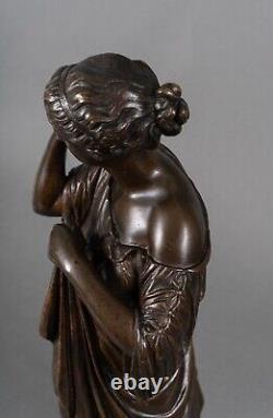 Diane de Gabie déesse Artémis d'après Praxitèle bronze Napoléon III XIXe H5420