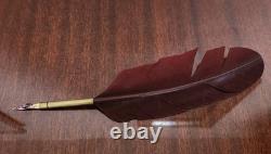 Double Encrier Bronze Doré XIXe Napoléon III signé MF Plume Bougeoirs Ancien