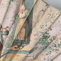 EVENTAIL Signé Lauronce Napoléon III Décor Arbre De Mai Enfants XIXè HAND FAN
