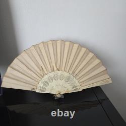EVENTAIL Signé Lauronce Napoléon III Décor Arbre De Mai Enfants XIXè HAND FAN