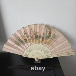 EVENTAIL Signé Lauronce Napoléon III Décor Arbre De Mai Enfants XIXè HAND FAN