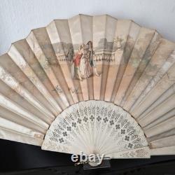 EVENTAIL Signé Lauronce Napoléon III Décor Incroyable Merveilleuse XIXè HAND FAN