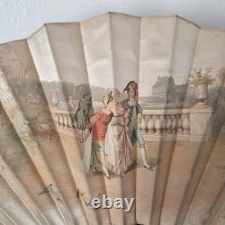 EVENTAIL Signé Lauronce Napoléon III Décor Incroyable Merveilleuse XIXè HAND FAN